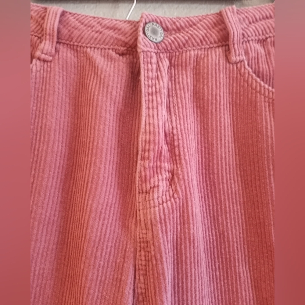 Nasty Gal Rose Pink Wide Wale Baggy Cordoroy Fairycore Cottagecore Boho Jeans - Picture 3 of 9